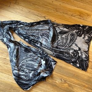 Spectrum grey black paisley scarf tichel head wrap shawl
